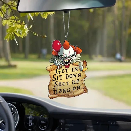 Horror Pennywise It Car Ornament, Halloween Pennywise Clown Ornament Gift Decor