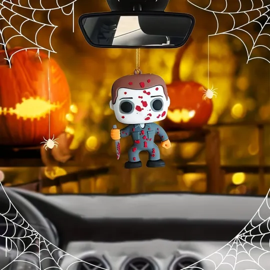 Horror Michael Myers Car Ornament, Halloween Michael Myers Ornament Gift Decor