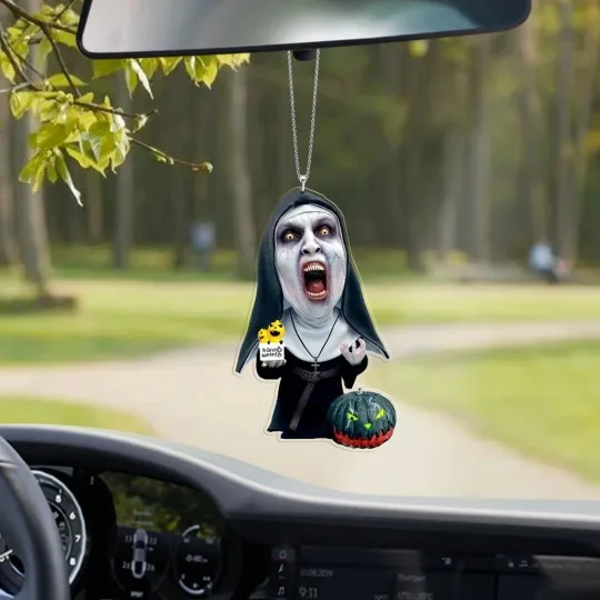 Dead Nun Halloween Car Ornament, Halloween Horror The Nun Ornament Gift Decor