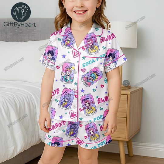 Saja Boys Soda Pop Pajama Set for Kids, 100% You Little Soda Pop Sleepwear, KPDH Huntrix PJs, Kpop Movie Hunter Pajamas, Gift for Kpop Fans