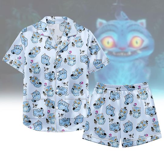 Derpy Tiger Demon Hunters Pajamas, Grinning Demon Tiger and Mystic Bird Short Pajamas, Saja Boys Huntrix Shirt, Kpop Merch Gift