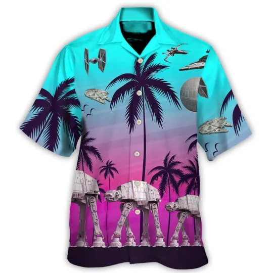 Discover Star Wars At - At Walkers Palm Tree Summer Beach Hawaiian Shirt