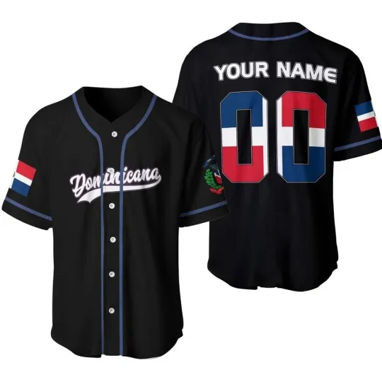 Personalized Dominican Republic Baseball Jersey Shirt for Fans