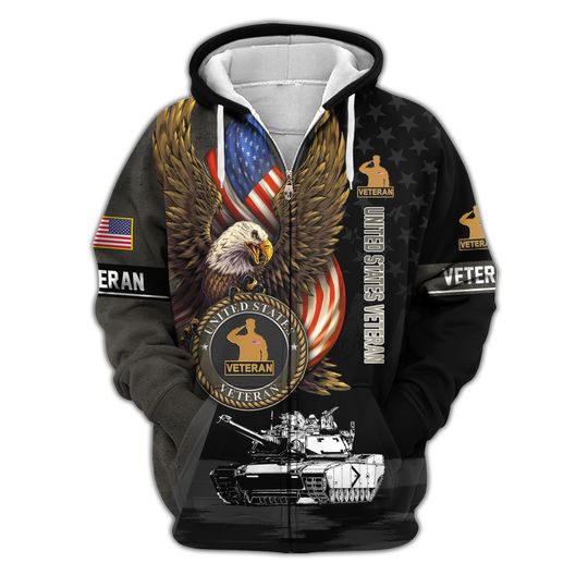 Discover Eagles Zip Up Hoodie Veteran Pullover Hoodie Military Hoodie Patriotic Hoodie