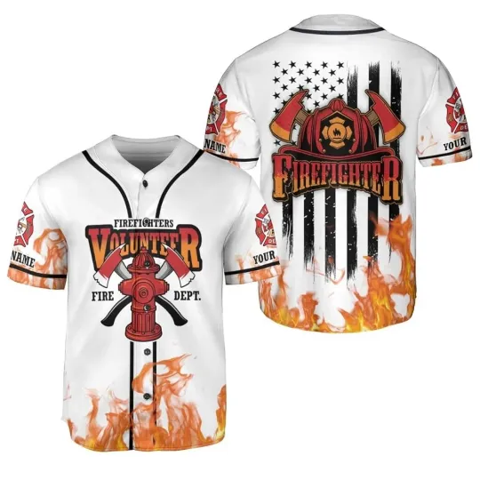 Personalized Firefighter Baseball Jersey