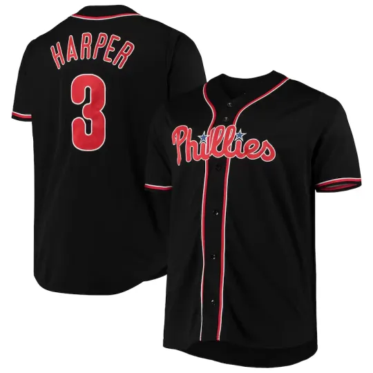 Discover Bryce Harper Black Philliesss Baseball Jersey Men's