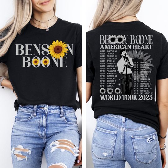 Discover Benson Singer Boone Shirt, American Hearts World Music Tour 2025 Merch Shirt, America Concert Tour Music Tshirt, Indie Pop Music T-Shirt