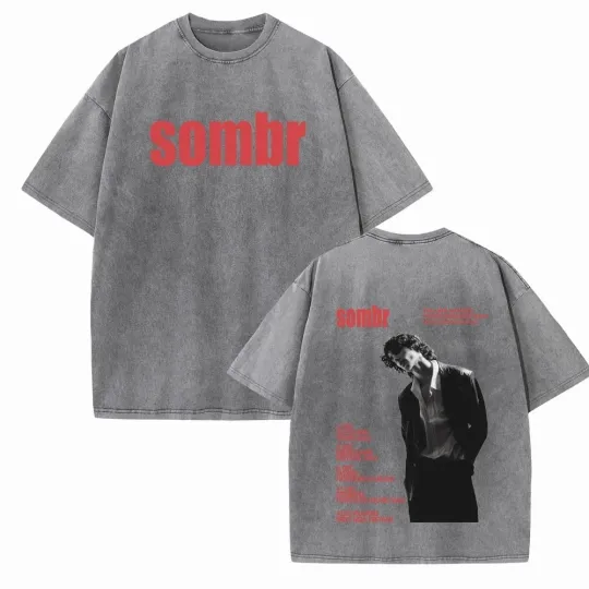 Discover Sombr World Tour 2025 Vintage Music T-Shirt O-Neck Cotton Short Sleeve Tee