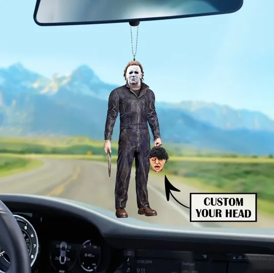 Personalized Michael Myers Car Ornament, Halloween Michael Myers Ornament Gift