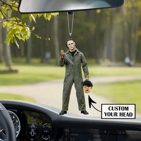 Personalized Michael Myers Car Ornament, Halloween Michael Myers Ornament Gift