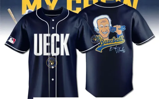 Discover Mr. Baseball Bob Uecker Brewers Polyester Baseball Jersey
