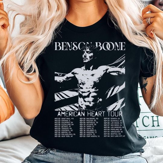 Discover Benson Singer Boone Shirt, American Hearts World Music Tour 2025 Merch Shirt, America Concert Tour Music Tshirt, Indie Pop Music T-Shirt