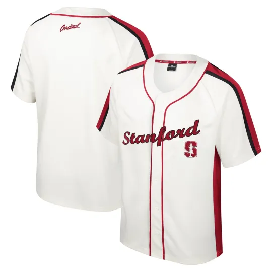 Discover Men's Colosseum Cream Stanford Cardinal Ruth Button-Up Baseball Jersey