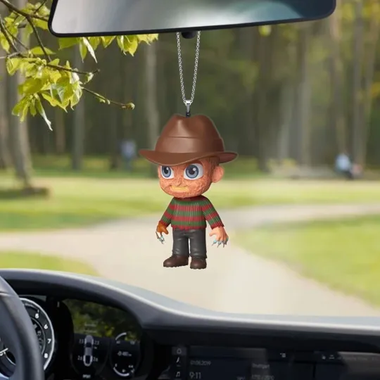 Horror Freddy Krueger Car Ornament, Halloween Freddy Krueger Ornament Gift Decor