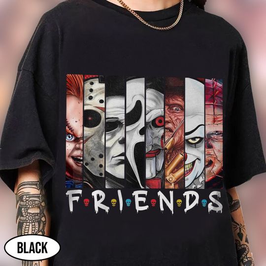 Discover Halloween Horror Characters Friends Shirts, Horror Movie Characters Shirts, Halloween Friends Shirts, Horror Friends Halloween Shirts