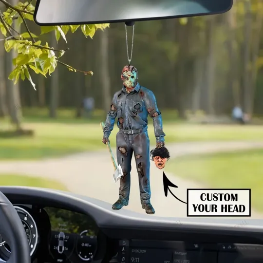 Discover Personalized Jason Voorhees Car Ornament, Halloween Jason Voorhees Ornament Gift