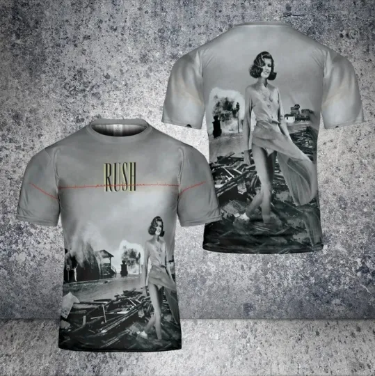 Discover Rush Permanent Waves Album Cover 3D T-Shirt