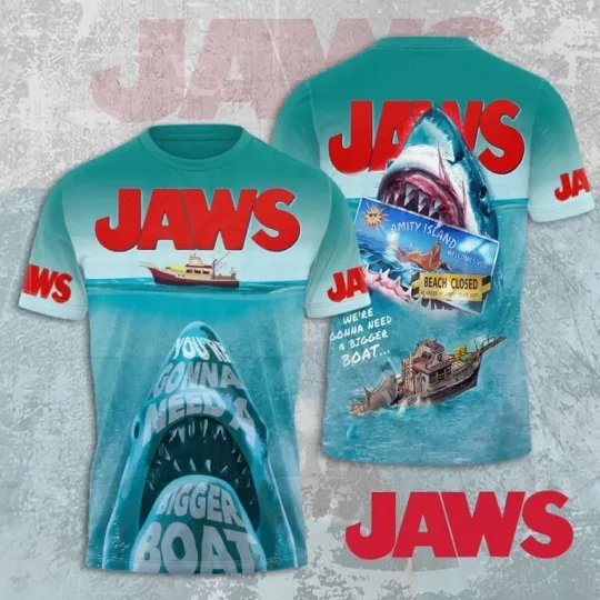 Discover Jaws Movie 50th Anniversary 3D T Shirt