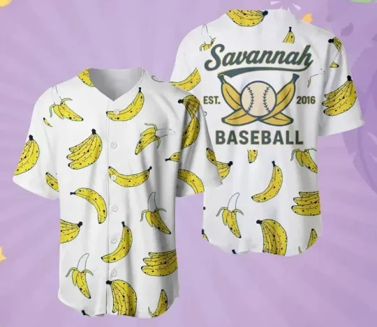 Retro Savannah Baseball Jersey Funny Banana Team Fan Gift