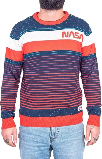 Adult Unisex Retro 1980s Space Camp NASA Ugly Christmas Sweater (2 Styles)