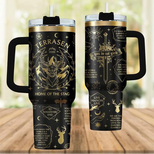 Discover Terrasen Engraved Tumbler 40oz, Throne Of Glass Tumbler Cup