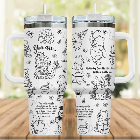 Winnie The Pooh Tumbler 40Oz, Pooh And Friends Coffee Tumbler