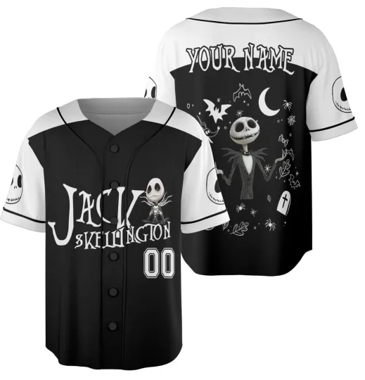 Discover Personalized Nightmare Before Christmas Jack Skellington Baseball Jersey