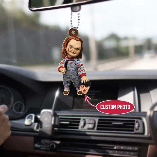 Discover Personalized Chucky Doll Car Ornament, Halloween Chucky Wanna Play Ornament Gift