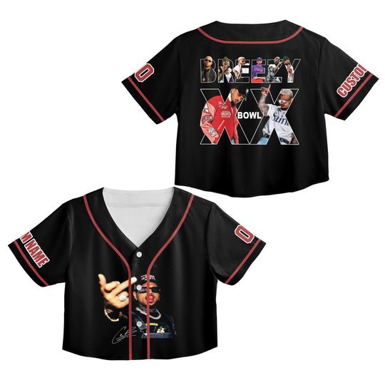 Chris Brown 2025 Crop top Football Jersey Full Mesh, Breezy Bowl XX Concert 2025, Chris Brown Merch,Country Music