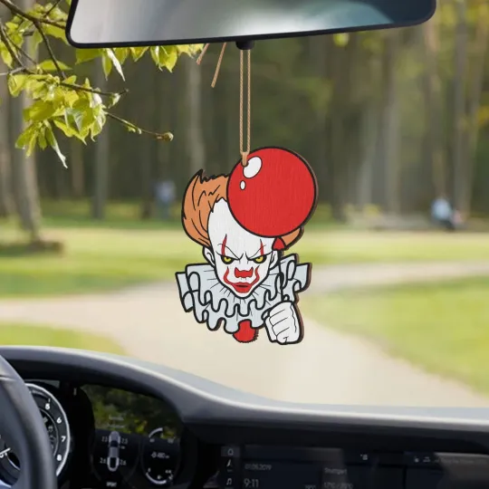 Horror Pennywise It Car Ornament, Halloween Pennywise Clown Ornament Gift Decor