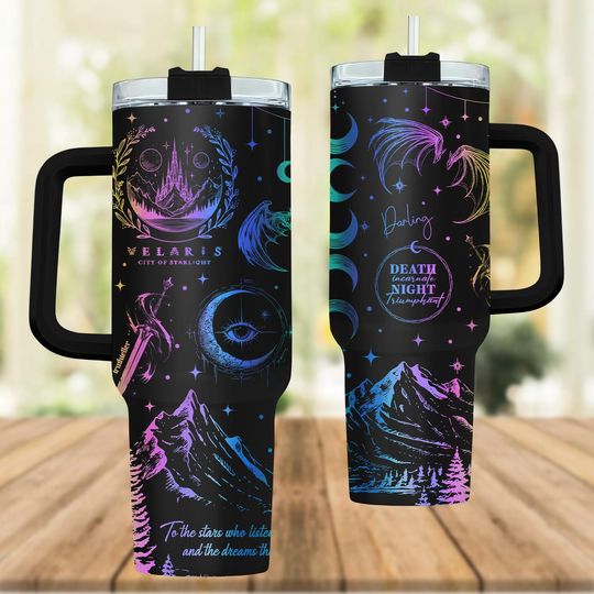 Velaris City Of Starlight Engraved Tumbler 40oz, The Night Court Tumbler Cup