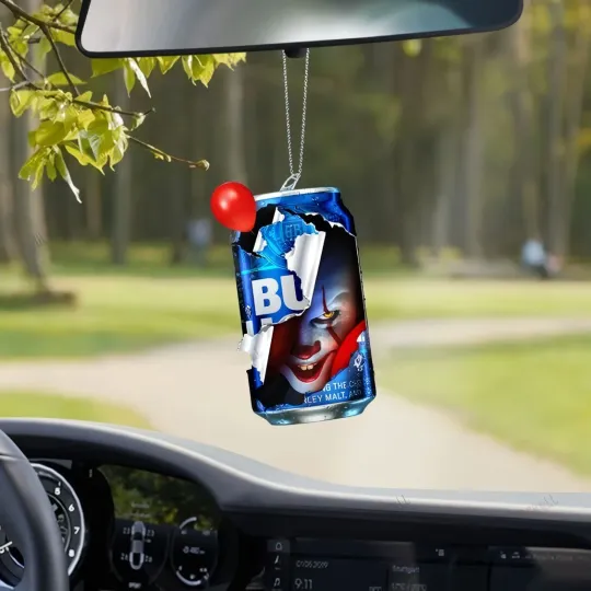 Horror Pennywise It Car Ornament, Halloween Pennywise Clown Ornament Gift Decor