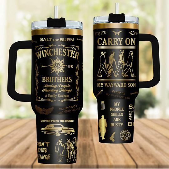 Discover Supernatural Engraved Tumbler 40oz, Dean Winchester Insulated Tumbler