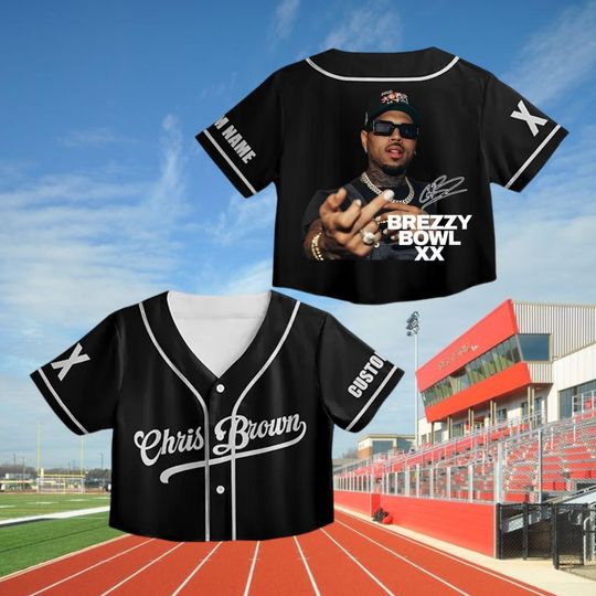 Chris Brown Crop top Baseball Jersey, Personalized Breezy Bowl Crop top Jersey, Chris Brown Fans, Summer 2025 Breezy Bowl XX, Breezy XX Tour