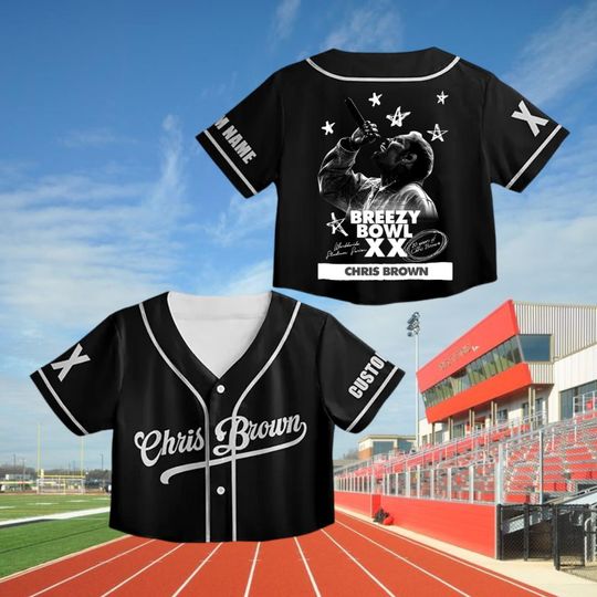 Chris Brown Crop top Baseball Jersey, Personalized Breezy Bowl Crop top Jersey, Chris Brown Fans, Summer 2025 Breezy Bowl XX, Breezy XX Tour