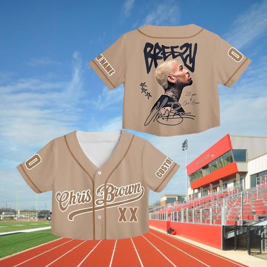 Chris Brown Crop top Baseball Jersey, Personalized Breezy Bowl Crop top Jersey, Chris Brown Fans, Summer 2025 Breezy Bowl XX, Breezy XX Tour