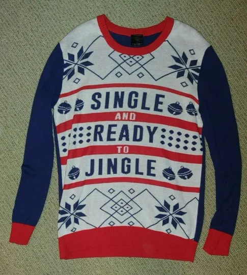 Discover Ugly Christmas Sweater Single & Ready to Jingle  XL Extra Large Knit Not Printed