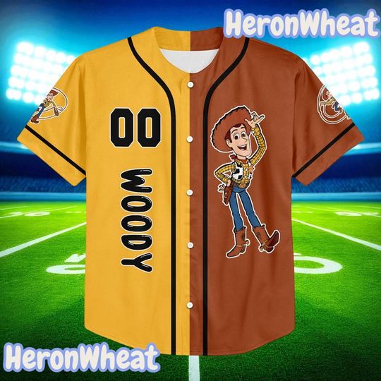 Discover Custom Disney Toy Story Woody Baseball Jersey, Personalized Kid Youth Adult Jersey Shirt, Vintage Disney Trip Outfit, Gift for Disney Fans