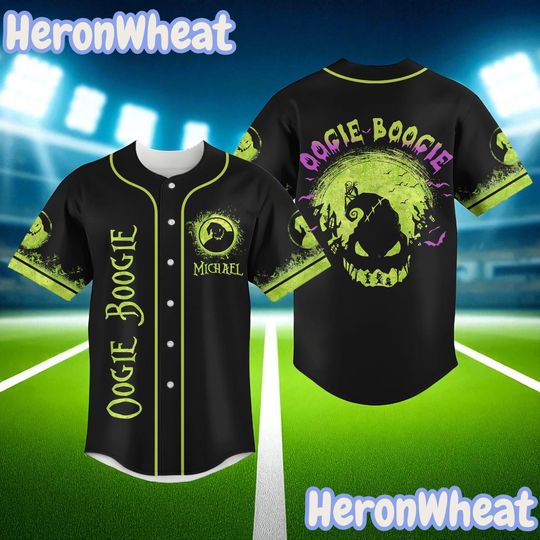 Discover Vintage Oogie Boogie Bash 2025 Baseball Shirt, Custom Halloween Baseball Jersey, Disney Halloween Party Outfit, Nightmare Before Xmas Jersey