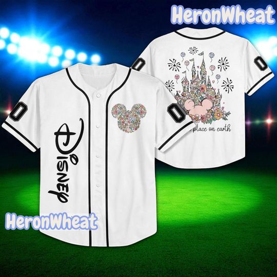Discover Personalized Disney Baseball Jersey, Custom Team Disneyland Jersey Shirt, Matching Family Disney Outfits, Gift for Kids Youth Adults Jersey