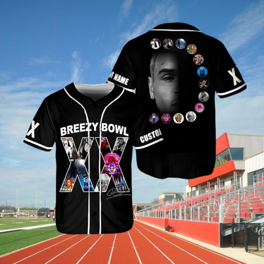 Discover Chris Brown Breezy Bowl Baseball Jersey, Personalized Breezy Bowl XX 2025 Shirt, Breezy Bowl Tour XX Shirt, Chris Brown Tour Shirt