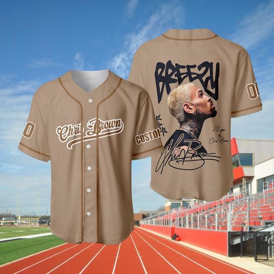 Discover Chris Brown Breezy Jersey, Tan Baseball Shirt, Chris Brown Concert Tour 2025 Gift, Breezy Bowl XX 2025 Jersey, Breezy Bowl Tee, Rap Tour Fan