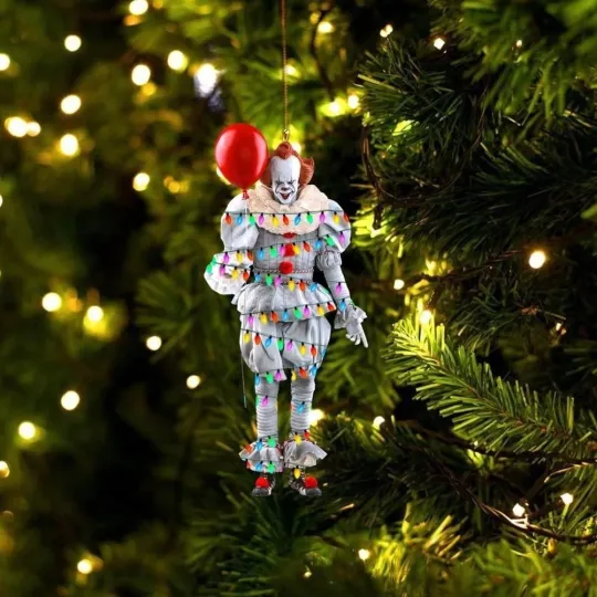 Horror Pennywise It Car Ornament, Halloween Pennywise Clown Ornament Gift Decor