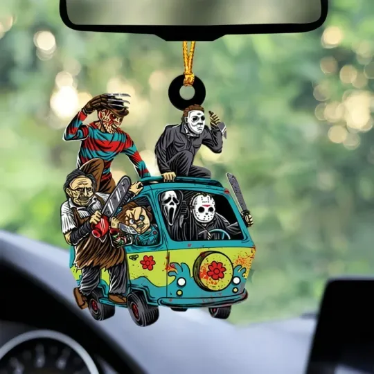 Horror Movies Killers Car Ornament, Halloween Movies Friends Ornament Gift Decor