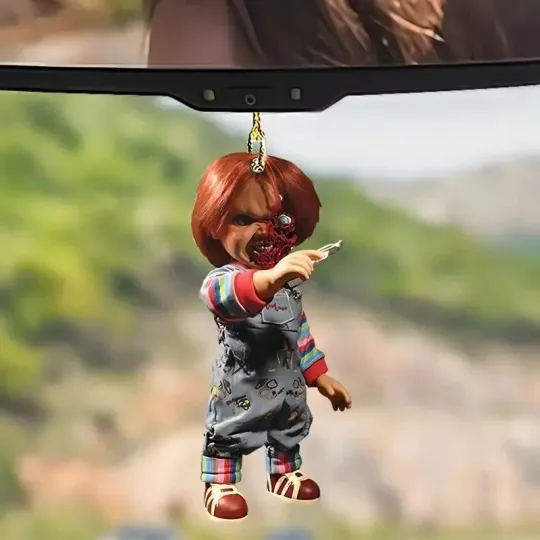 Discover Chucky Doll Halloween Car Ornament, Horror Chucky Wanna Play Ornament Gift Decor