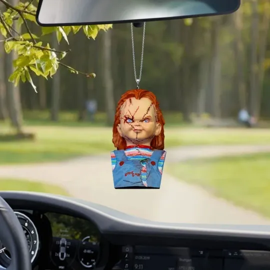 Discover Chucky Doll Halloween Car Ornament, Horror Chucky Wanna Play Ornament Gift Decor
