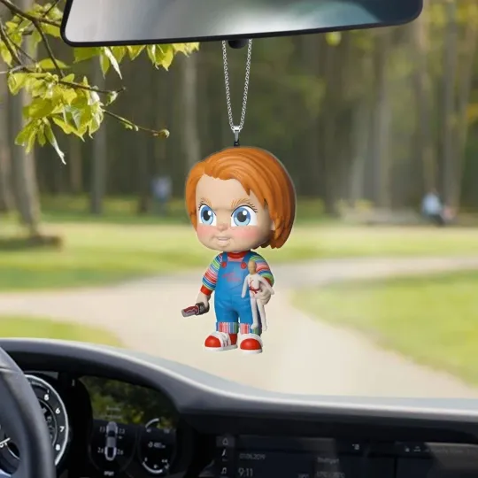 Discover Chucky Doll Halloween Car Ornament, Horror Chucky Wanna Play Ornament Gift Decor