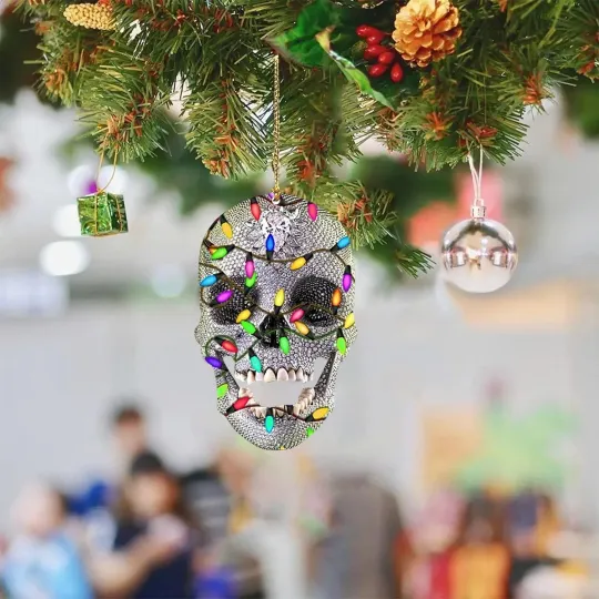 Halloween Skull Car Ornament, Scary Skull Ornament Gift, Skull Ornament Decor
