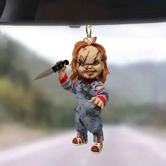 Discover Chucky Doll Halloween Car Ornament, Horror Chucky Wanna Play Ornament Gift Decor