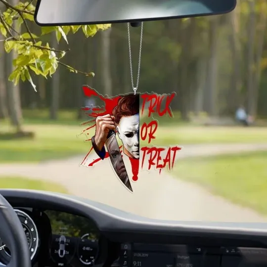 Horror Michael Myers Car Ornament, Halloween Michael Myers Ornament Gift Decor